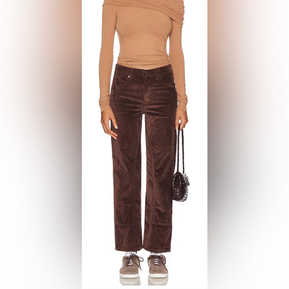Free People Chocolate Brown Corduroy Pants NWOT